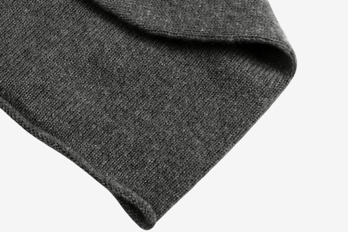 Grey color cashmere Lightweight Reverse Knit Cap by Rayaa