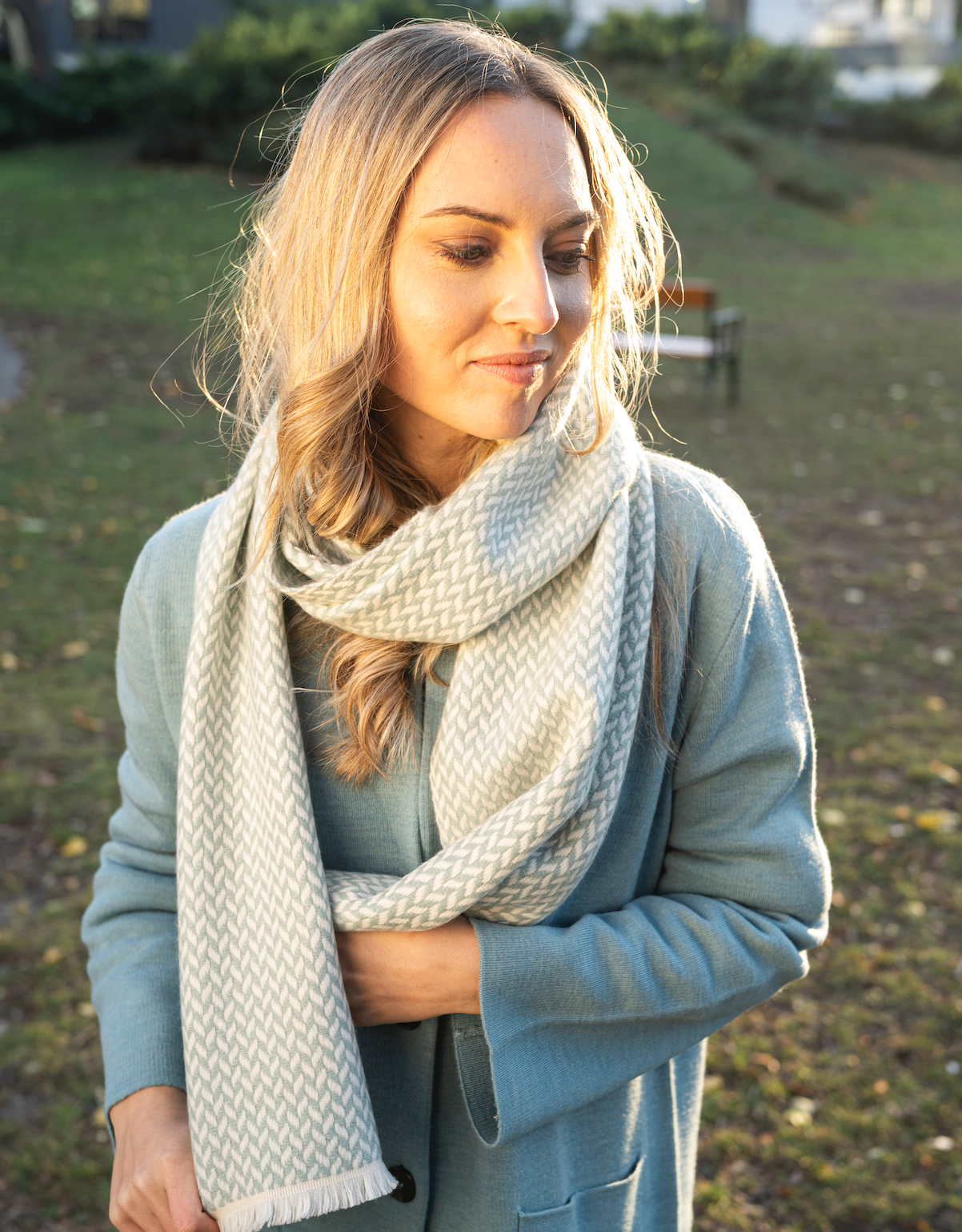 Herringbone Modern Narrow Shawl