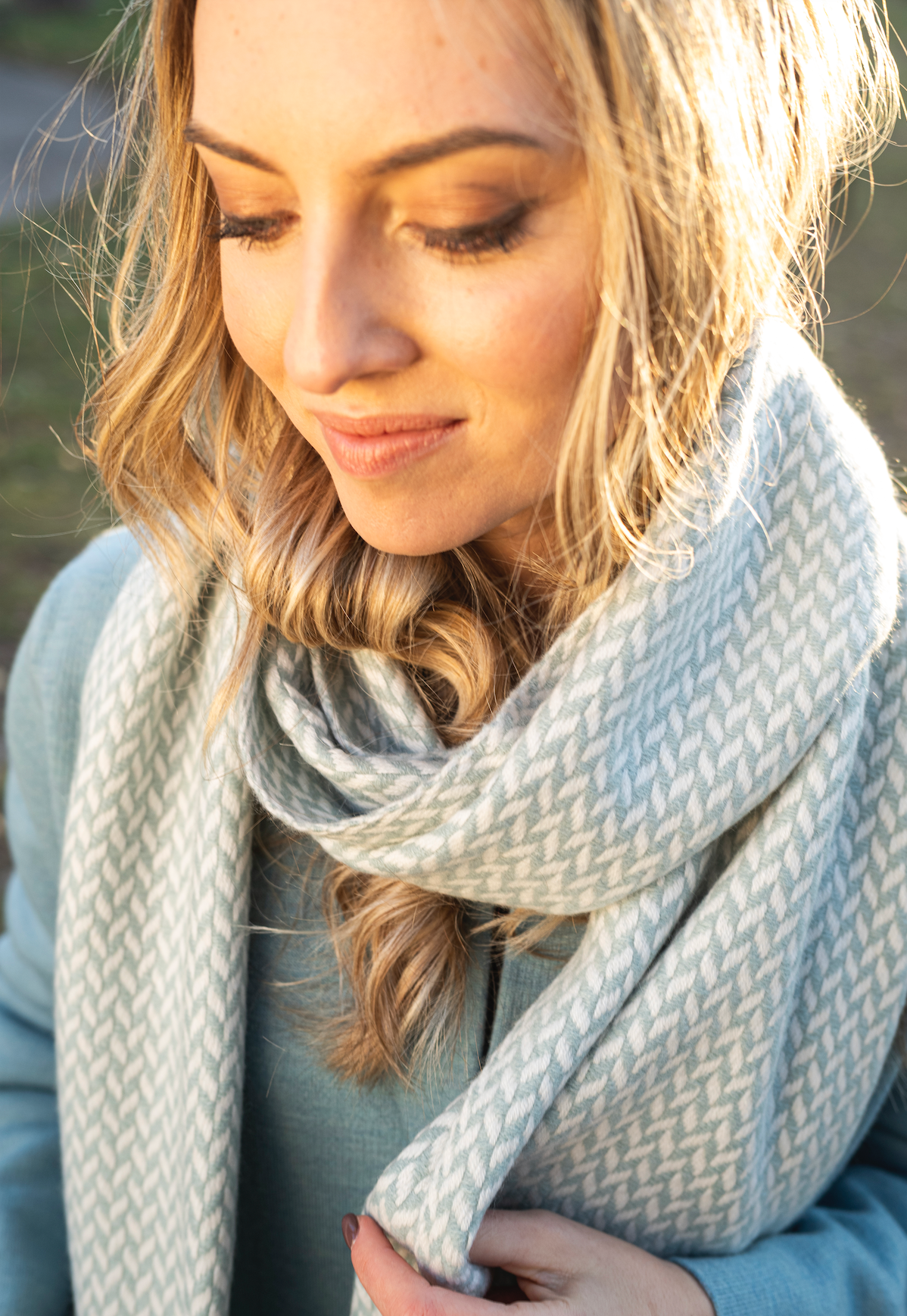Herringbone Modern Narrow Shawl