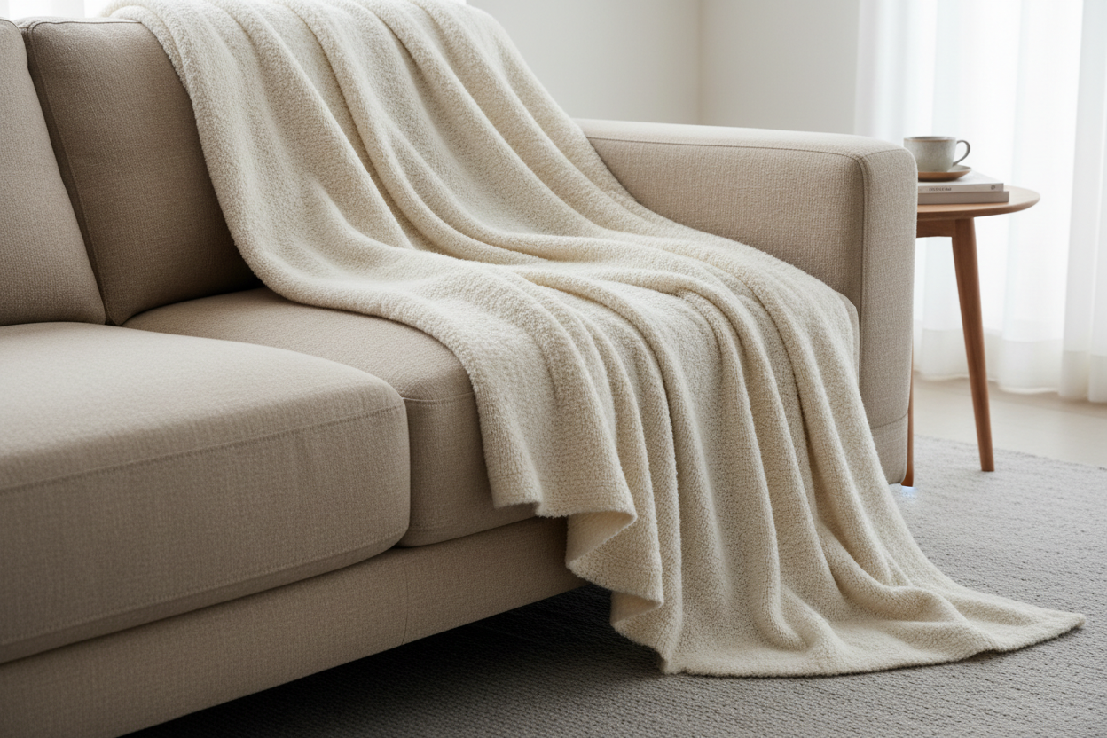 Cashmere Soft  Blanket over Sofa