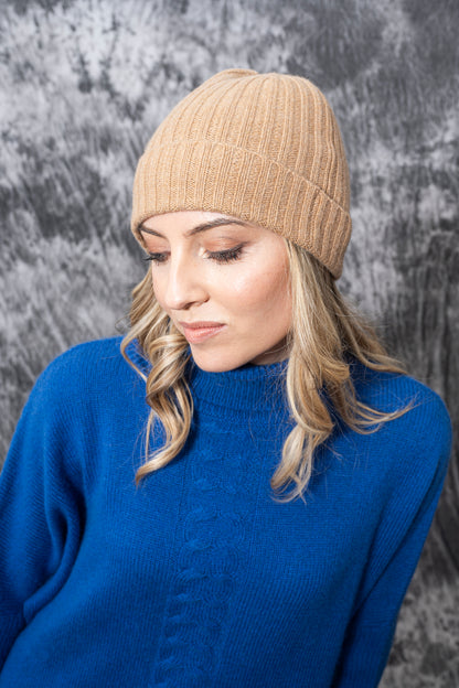 Cashmere Ribbed Cap
