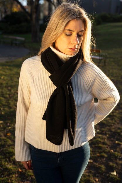 Cashmere Plain Knit Scarf