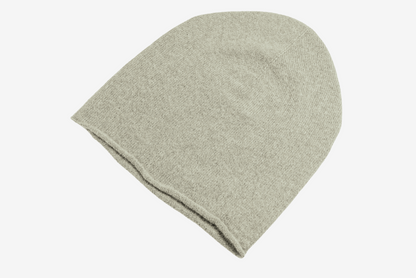 Cloud color cashmere Lightweight Reverse Knit Cap by Rayaa