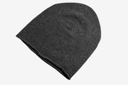 Black Embassy color cashmere Lightweight Reverse Knit Cap by Rayaa