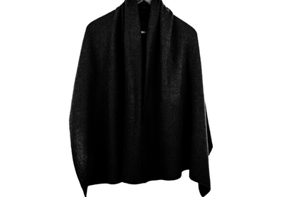 Hanged stylish cashmere Poncho by Rayaa in Black Embassy Color