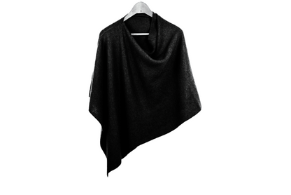 Hanged stylish cashmere Poncho by Rayaa in Black Embassy Color