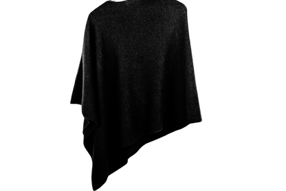 Hanged stylish cashmere Poncho by Rayaa in Black Embassy Color