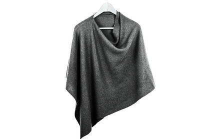 Hanged stylish cashmere Poncho by Rayaa in Grey Color
