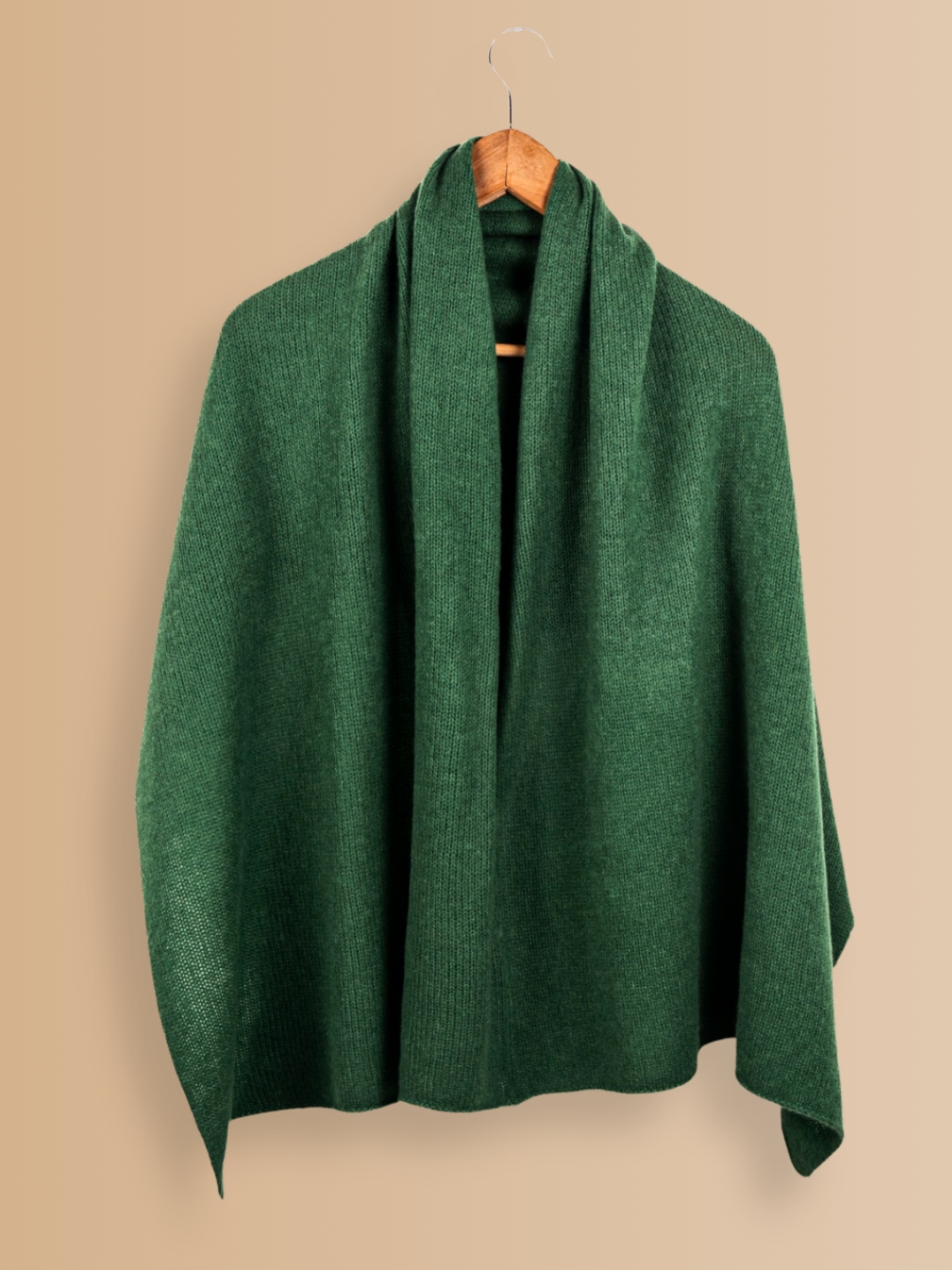 Hanged stylish cashmere Poncho by Rayaa in Green Color