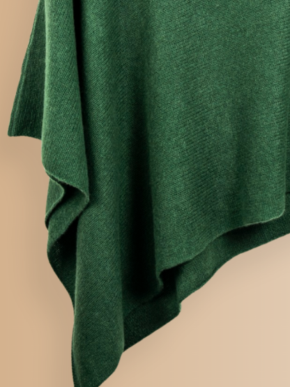 Hanged stylish cashmere Poncho by Rayaa in Green Color