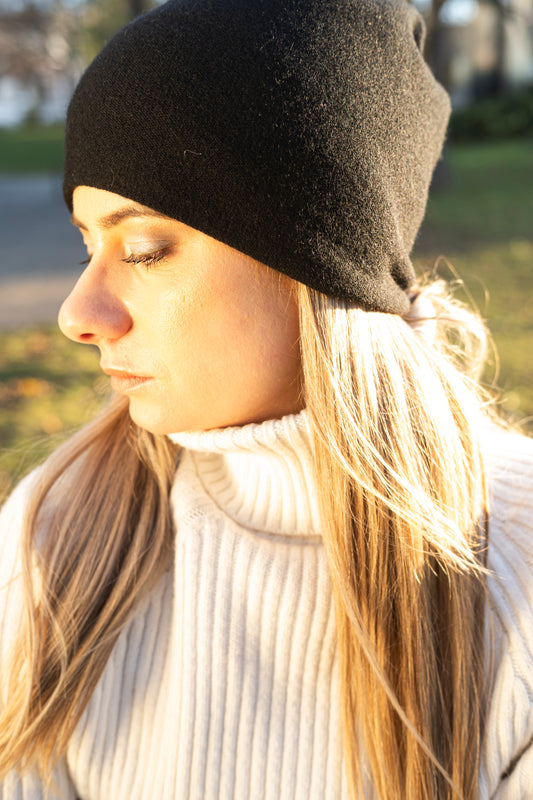 Cashmere Luxury Reverse Knit Cap
