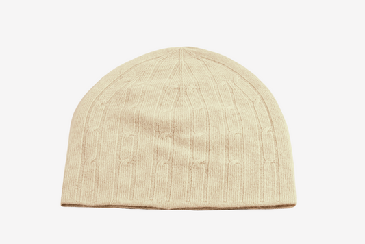 05 Reverse Knit Cable Cap aus Kaschmir